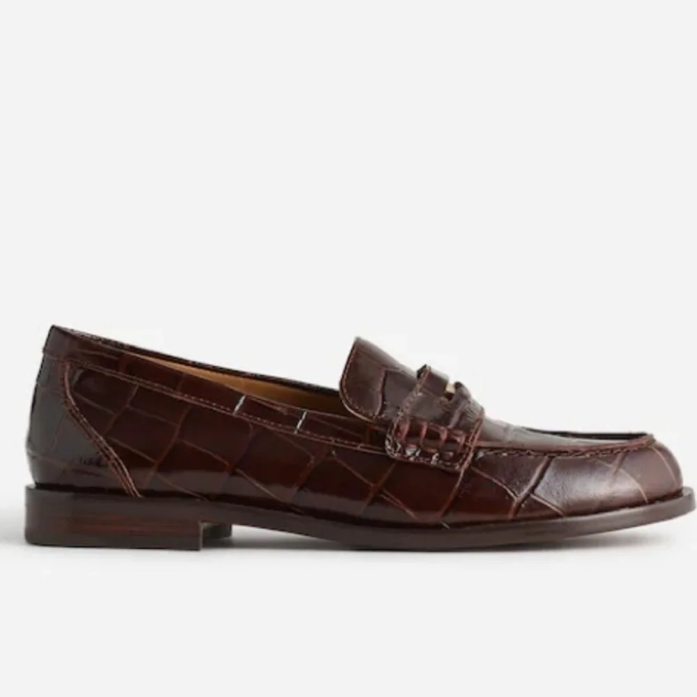Madewell The Grayson Croc-Stamped Penny Loafer - chocolate raisin - Picture 2 of 12